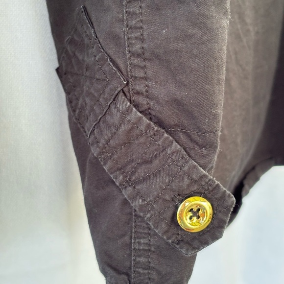 Men's Black Button Down Shirt with Gold Details - Picture 7 of 14